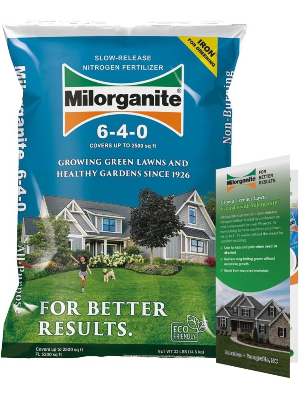 Eco-Friendly Slow-Release Nitrogen Fertilizer 32 lb for Lawns, Flowers & Gardens